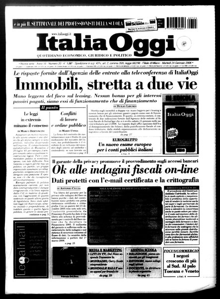 Italia oggi : quotidiano di economia finanza e politica